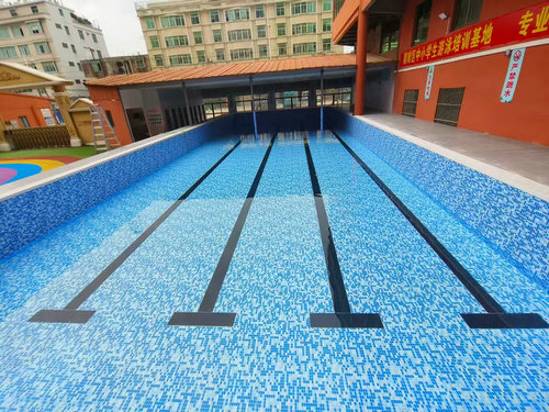 扶风学校钢结构拼装游泳池防水胶膜泳池项目